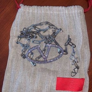 Valentino Garavani Rhinestone Logo Belt